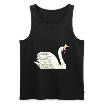 Cygne Oiseaux Faune Roi Majesté Cygnes Animal - Débardeur bio Premium Homme - noir - Devant - Michal (187cm)