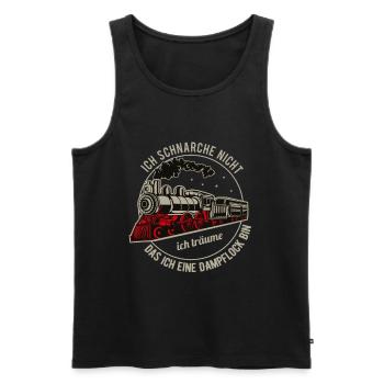 Railway saying snore train drivers snore - Men's Premium Organic Tank Top - black - Front - AI Model Male 178 light (178cm)