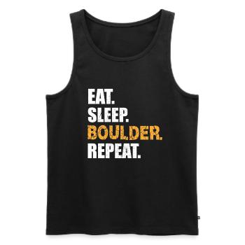 MANGER DORMIR ROCHER RÉPÉTER Escalade Mur d’escalade - Débardeur bio Premium Homme - noir - Devant - Michal (187cm)