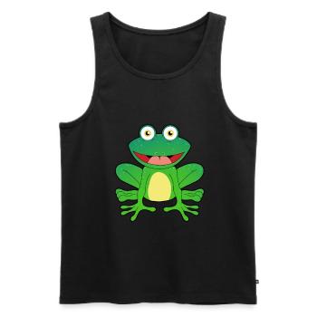 Frog frogs amphibian king dream man children - Men's Premium Organic Tank Top - black - Front - AI Model Male 178 light (178cm)