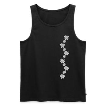 Fleurs chaîne fleurs floraison floraison fleur vrille - Débardeur bio Premium Homme - noir - Devant - Michal (187cm)