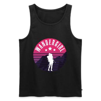 Wandern Wandergirl Wandersprüche Geschenk - Männer Premium Bio Tank Top - Schwarz - Vorne - AI Model Male 178 light (178cm)
