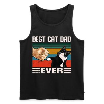 Best Cat Dad Ever Black cat best cat dad - Men's Premium Organic Tank Top - black - Front - Michal (187cm)