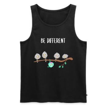 Bird - Be Different Funny Saying Conformity - Men's Premium Organic Tank Top - black - Front - AI Model Male 178 light (178cm)