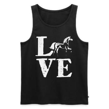 LOVE Horse Riding - Männer Premium Bio Tank Top - Schwarz - Vorne - AI Model Male 178 light (178cm)