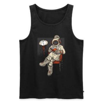 Taucher Qualle Buch Lesen Tauchen Tauchschein - Männer Premium Bio Tank Top - Schwarz - Vorne - AI Model Male 178 light (178cm)
