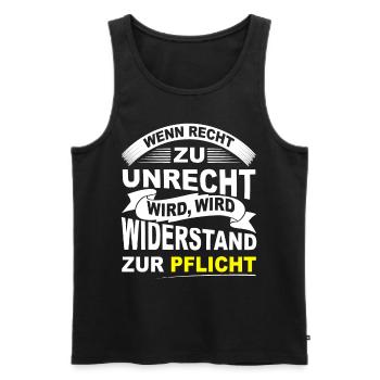 Protestshirt gegen Einschränkung der Grundrechte - Männer Premium Bio Tank Top - Schwarz - Vorne - Michal (187cm)