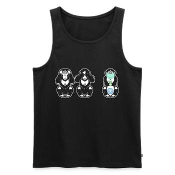3 Affen Sehe nichts Höre Nichts Distancing - Männer Premium Bio Tank Top - Schwarz - Vorne - AI Model Male 178 light (178cm)