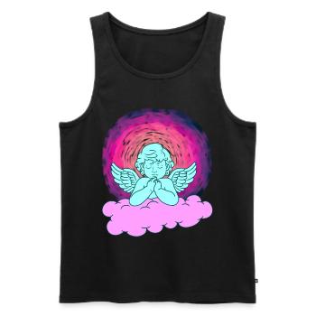 Angel Heavenly Cloud Beyond Guardian Angel - Men's Premium Organic Tank Top - black - Front - AI Model Male 178 light (178cm)