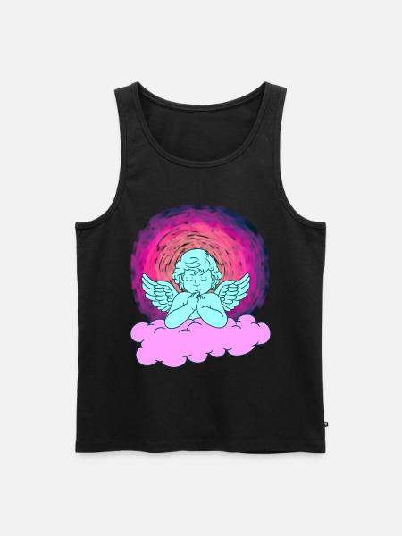 Angel Heavenly Cloud Beyond Guardian Angel - Men's Premium Organic Tank Top - black