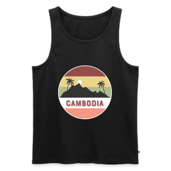 Kambodscha Retro Land und Länder - Männer Premium Bio Tank Top - Schwarz - Vorne - AI Model Male 178 light (178cm)