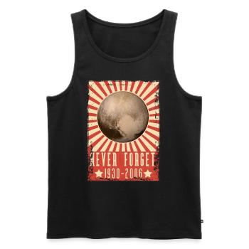 Never Forget Pluto Funny Planet Pluto shirt - Men's Premium Organic Tank Top - black - Front - AI Model Male 178 light (178cm)