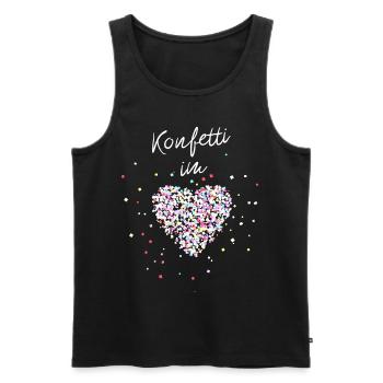 Konfetti im Herzen - Männer Premium Bio Tank Top - Schwarz - Vorne - AI Model Male 178 light (178cm)