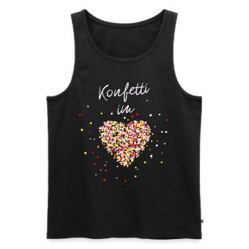 Konfetti im Herzen - Männer Premium Bio Tank Top - Schwarz - Vorne - Michal (187cm)