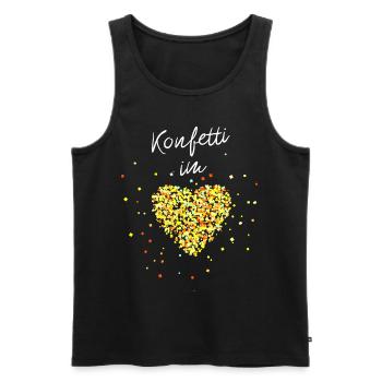 Konfetti im Herzen - Männer Premium Bio Tank Top - Schwarz - Vorne - Michal (187cm)