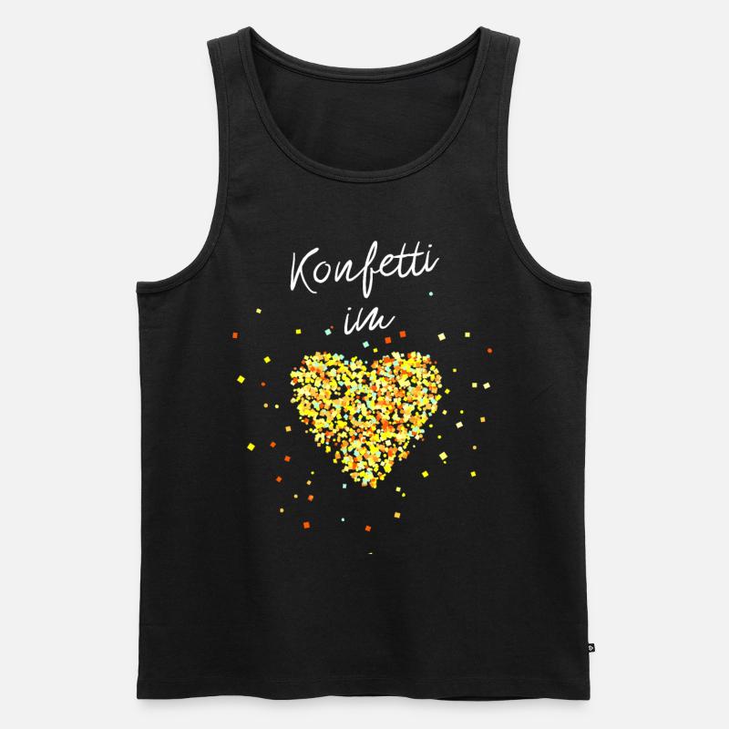 Konfetti im Herzen - Männer Premium Bio Tank Top - Schwarz