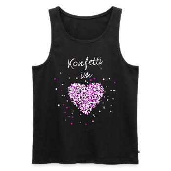 Konfetti im Herzen - Männer Premium Bio Tank Top - Schwarz - Vorne - Michal (187cm)