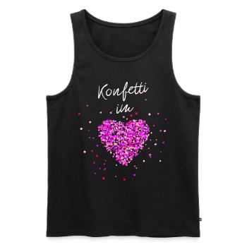 Konfetti im Herzen - Männer Premium Bio Tank Top - Schwarz - Vorne - Michal (187cm)
