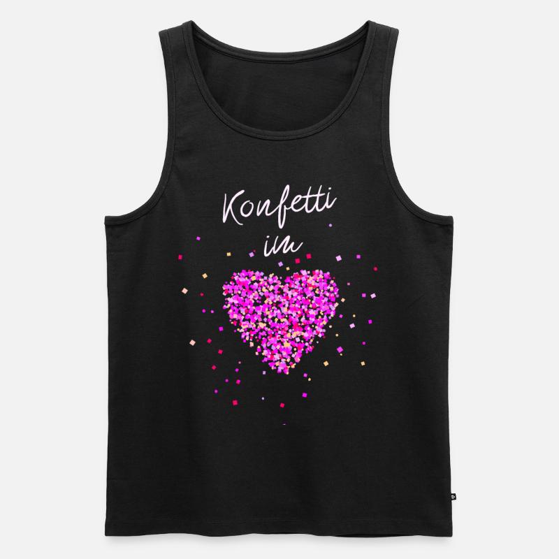 Konfetti im Herzen - Männer Premium Bio Tank Top - Schwarz