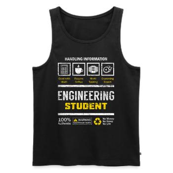 Engineer student - Men's Premium Organic Tank Top - black - Front - AI Model Male 178 light (178cm)