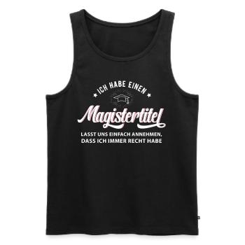 Magister Hut Spruch Sponsion Magisterabschluss - Männer Premium Bio Tank Top - Schwarz - Vorne - Michal (187cm)