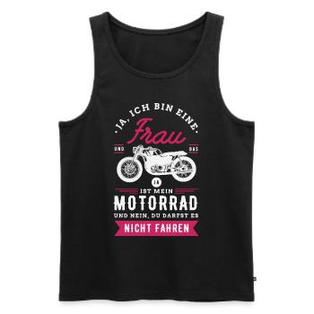 Motorrad Motorräder Bikerin Geschenkidee - Männer Premium Bio Tank Top - Schwarz - Vorne - Michal (187cm)