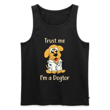 Dogtor - Männer Premium Bio Tank Top - Schwarz - Vorne - Michal (187cm)