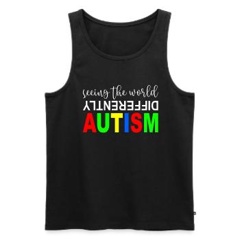 Autist, Autismus - Men's Premium Organic Tank Top - black - Front - Michal (187cm)