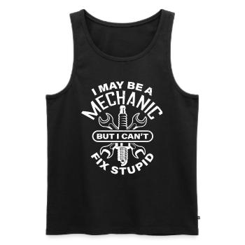 Mechaniker - Männer Premium Bio Tank Top - Schwarz - Vorne - Michal (187cm)