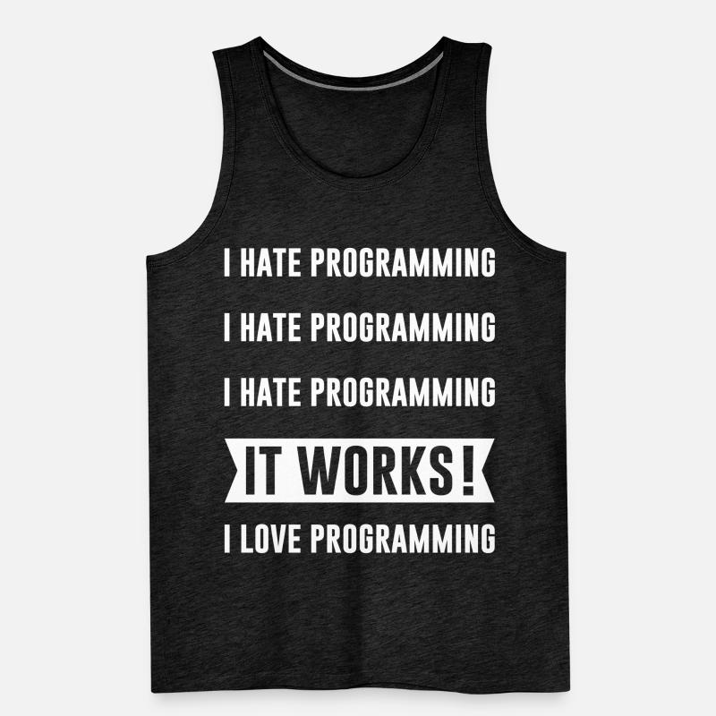 Programmierer - I HATE PROGRAMMING Männer Premium Bio Tank Top