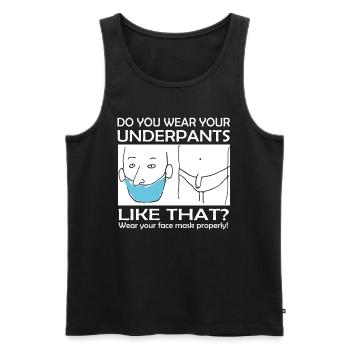 Lustiger Corona Spruch - Männer Premium Bio Tank Top - Schwarz - Vorne - AI Model Male 178 light (178cm)