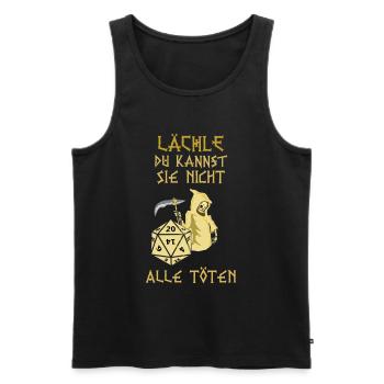 Lustiger RPG Spruch - D20 DM Rollenspiel - Männer Premium Bio Tank Top - Schwarz - Vorne - Michal (187cm)