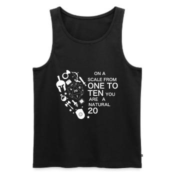 Drôle de rengaine RPG - Débardeur bio Premium Homme - noir - Devant - Michal (187cm)