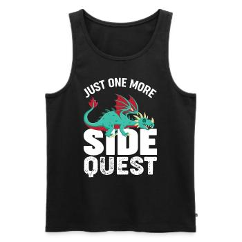 Funny Sleeping Dragon Questing Humor RPG - Men's Premium Organic Tank Top - black - Front - Michal (187cm)