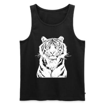 White Tiger - Men's Premium Organic Tank Top - black - Front - AI Model Male 178 light (178cm)
