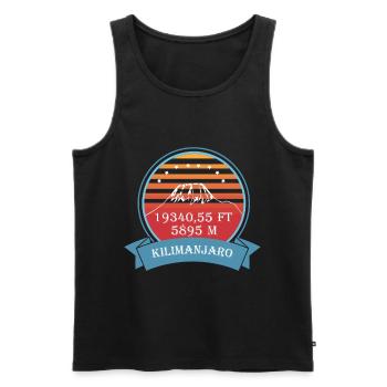 Kilimanjaro mountain nature mountaineer Tanzania retro - Men's Premium Organic Tank Top - black - Front - Michal (187cm)