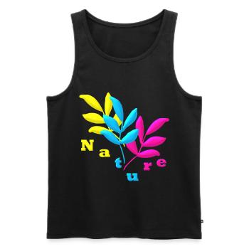Nature - Männer Premium Bio Tank Top - Schwarz - Vorne - AI Model Male 178 light (178cm)