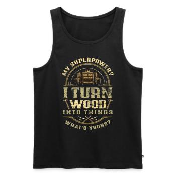 Carpenter furniture maker - Men's Premium Organic Tank Top - black - Front - AI Model Male 178 light (178cm)