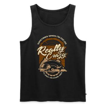 Carpenter circular saw - Men's Premium Organic Tank Top - black - Front - Michal (187cm)