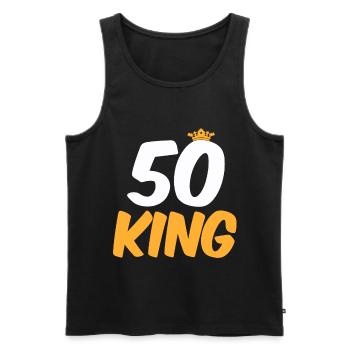 50th birthday 50 year old gift 50 years - Men's Premium Organic Tank Top - black - Front - AI Model Male 178 light (178cm)