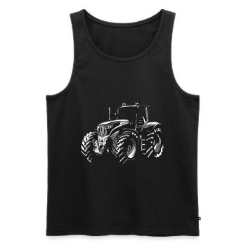 agriculteur tracteur - Débardeur bio Premium Homme - noir - Devant - Michal (187cm)