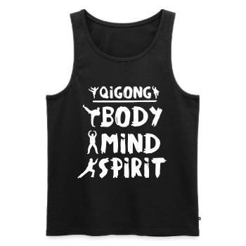 Qigong Qi Gong Tai Chi Thai Chigong Yoga - Männer Premium Bio Tank Top - Schwarz - Vorne - AI Model Male 178 light (178cm)