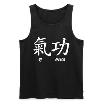 Qigong Qi Gong Tai Chi Thai Chigong Yoga - Männer Premium Bio Tank Top - Schwarz - Vorne - AI Model Male 178 light (178cm)