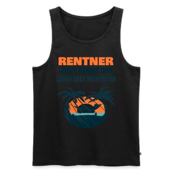 rentner lustiger spruch - Männer Premium Bio Tank Top - Schwarz - Vorne - Michal (187cm)