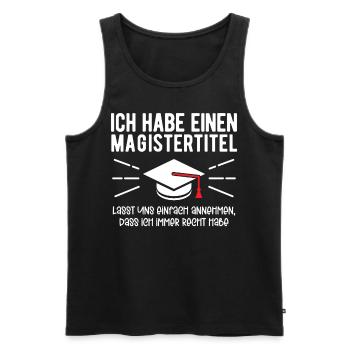 Magisterabschluss Österreich Magistra Magister - Männer Premium Bio Tank Top - Schwarz - Vorne - Michal (187cm)