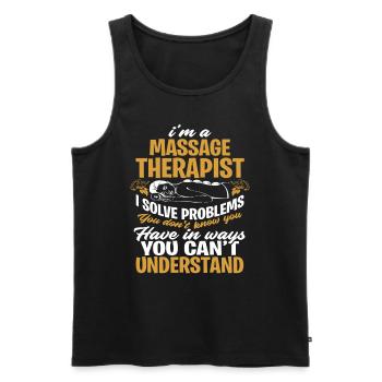 Massagetherapeut massieren - Männer Premium Bio Tank Top - Schwarz - Vorne - Michal (187cm)