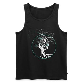 Vegvisir Futhark Runes, Viking Symbol - Men's Premium Organic Tank Top - black - Front - Michal (187cm)