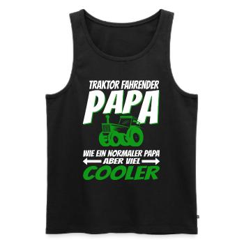 Traktor fahrender Papa wie ein normaler Papa ... - Männer Premium Bio Tank Top - Schwarz - Vorne - AI Model Male 178 light (178cm)