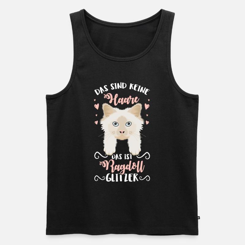 Ragdoll Glitzer - Männer Premium Bio Tank Top - Schwarz