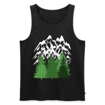 Mountain Forest Wilderness Mountains Nature Lovers Mountain - Men's Premium Organic Tank Top - black - Front - AI Model Male 178 light (178cm)